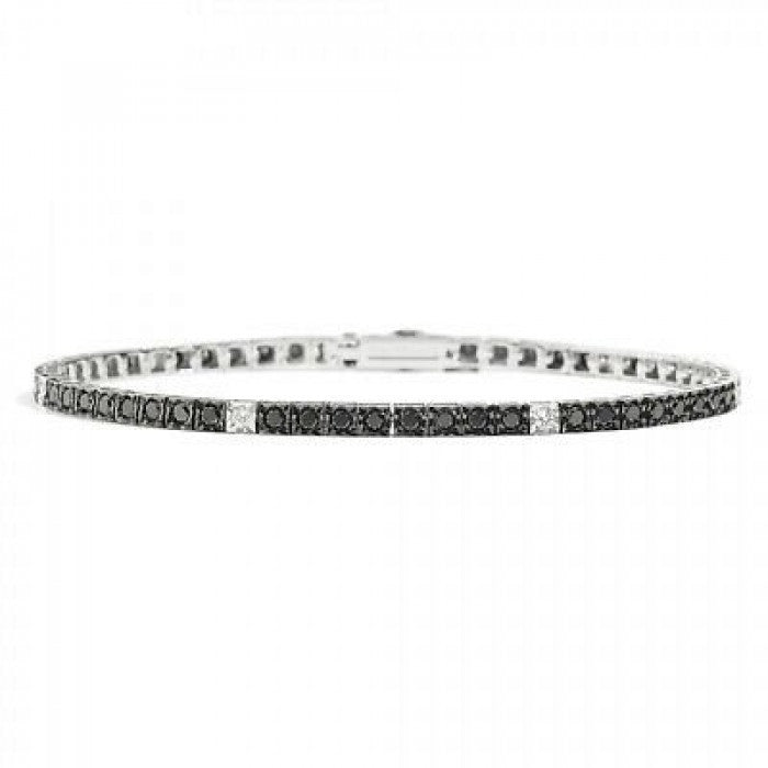 Bracciale tennis face cube br neri 2.20 + br 0.25
