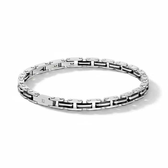 Bracciale in Acciaio, Pvd nero, Diamante bianco