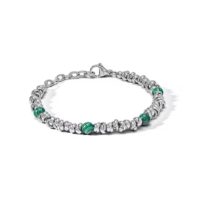 Bracciale in Acciaio e Malachite