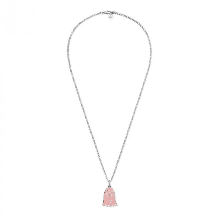 Collana pendente con fantasmino rosa