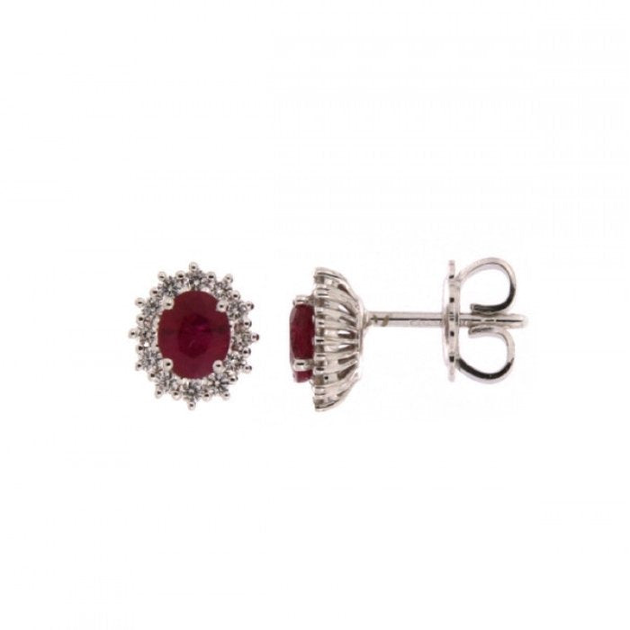 BOUCLES D'OREILLES RUBIS ET BR