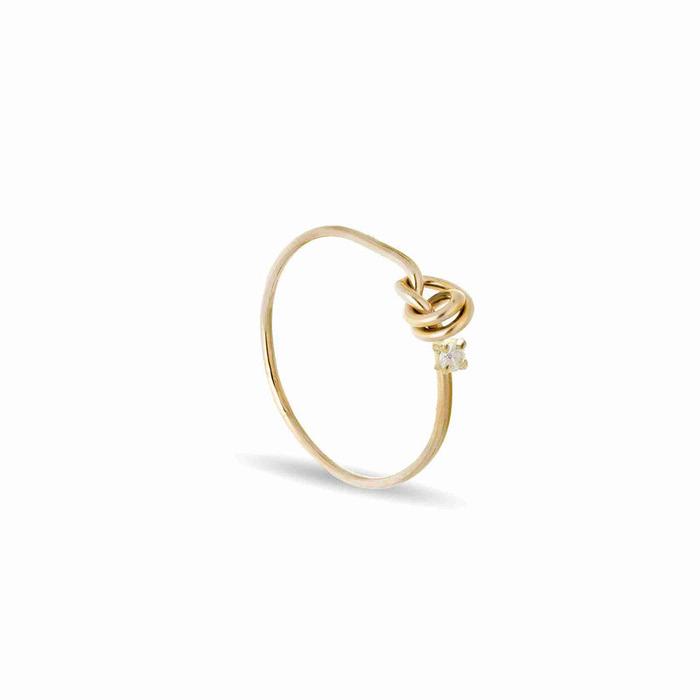 Anello Filodamore con Nodino in Oro 9kt e gemme