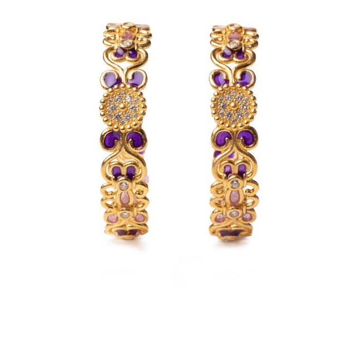 Rosette Big Purple Lapilli Earrings