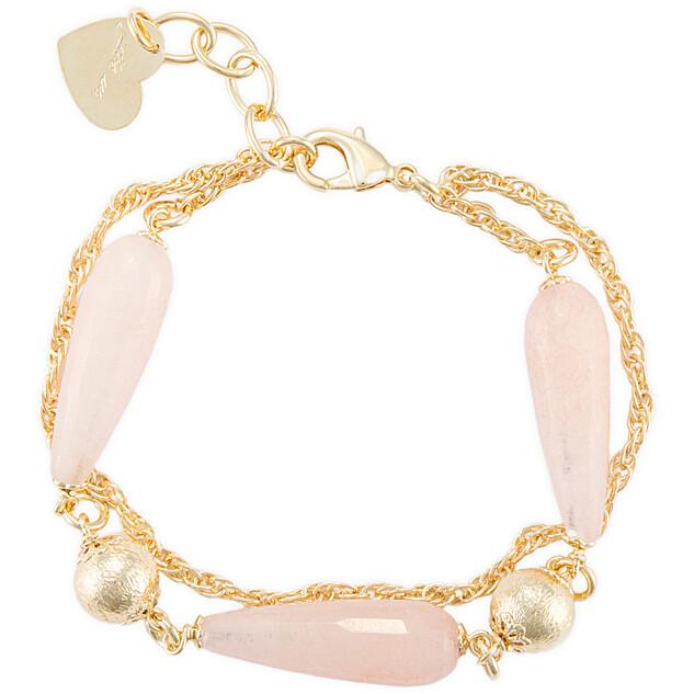 Bracelet goutte en jade rose