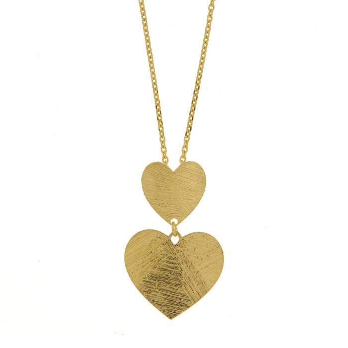 Collana in Argento 925 con cuori graffiati