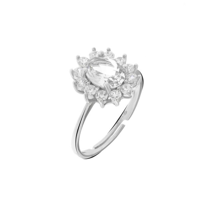 Anello in Argento 925 con zirconi trasparenti