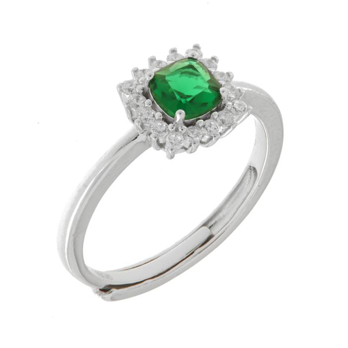 Anello in Argento 925 zircone verde