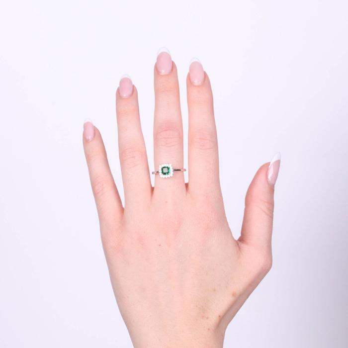 Anello in Argento 925 zircone verde