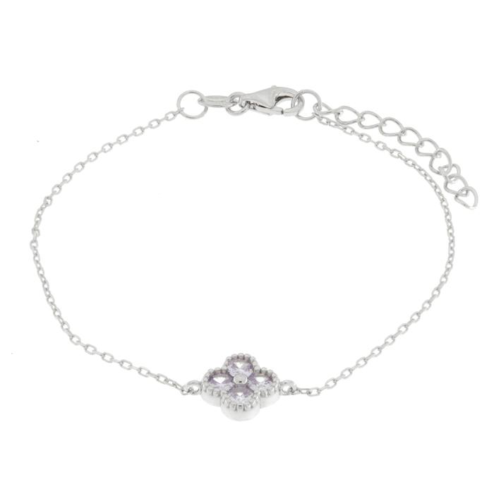 Bracciale in Argento 925 con fiore lilla