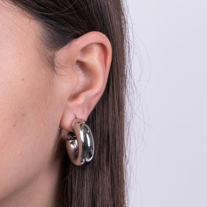 Boucles d'oreilles créoles lisses en acier