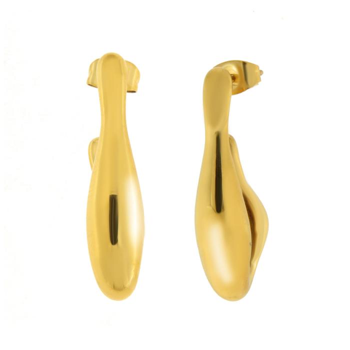 Boucles d'oreilles en acier avec pendentif lobe