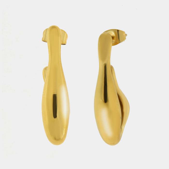 Boucles d'oreilles en acier avec pendentif lobe