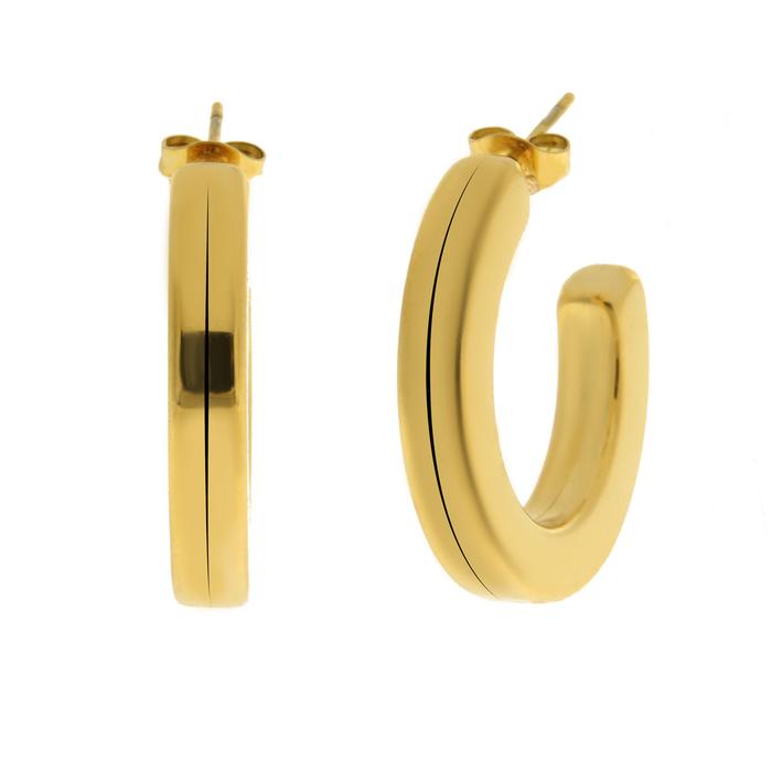 Boucles d'oreilles en acier demi-cercles écrasés
