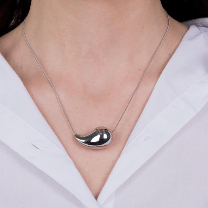 Collana in Acciaio a goccia lucido