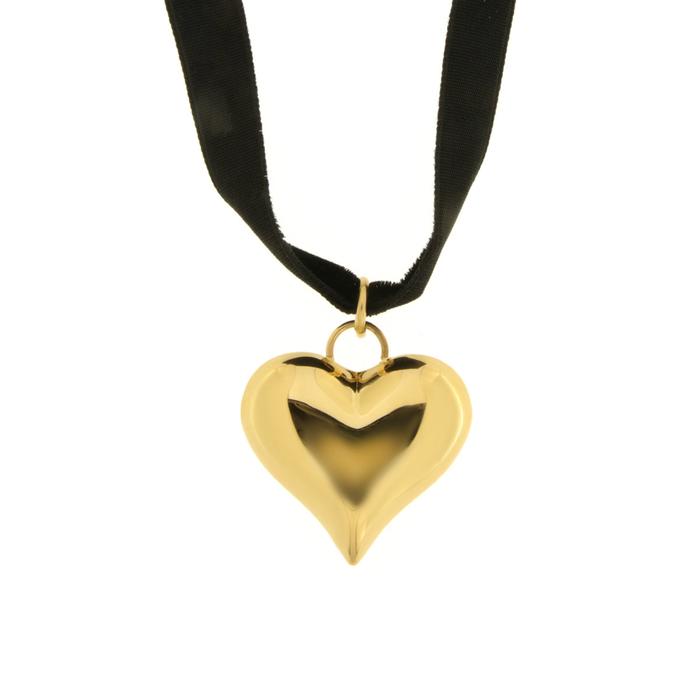Collier en acier velours avec pendentif cœur