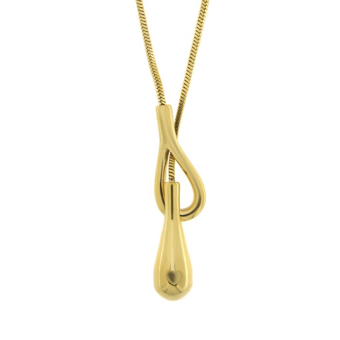 Collana in Acciaio intrecciato con goccia