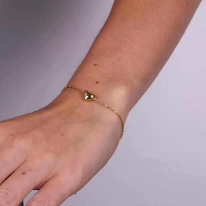 Bracelet en acier avec cœur