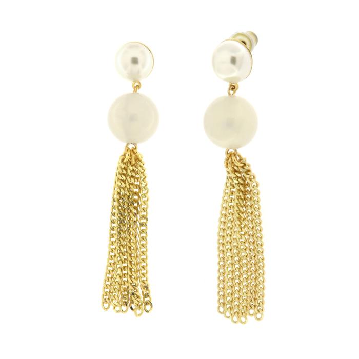Orecchini in Metallo con perle e strass