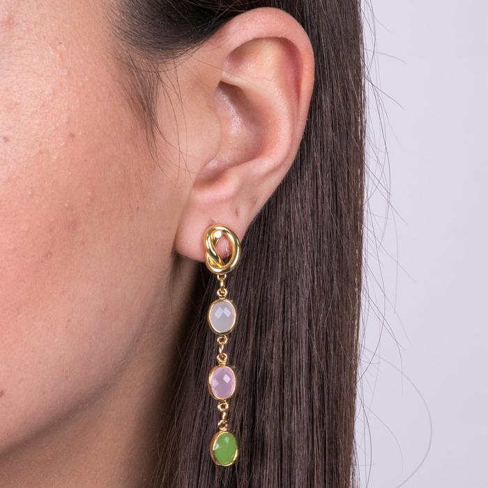 Orecchini in Metallo con cristalli colorati