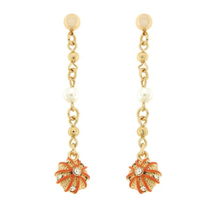 Orecchini in Metallo con ricci arancio