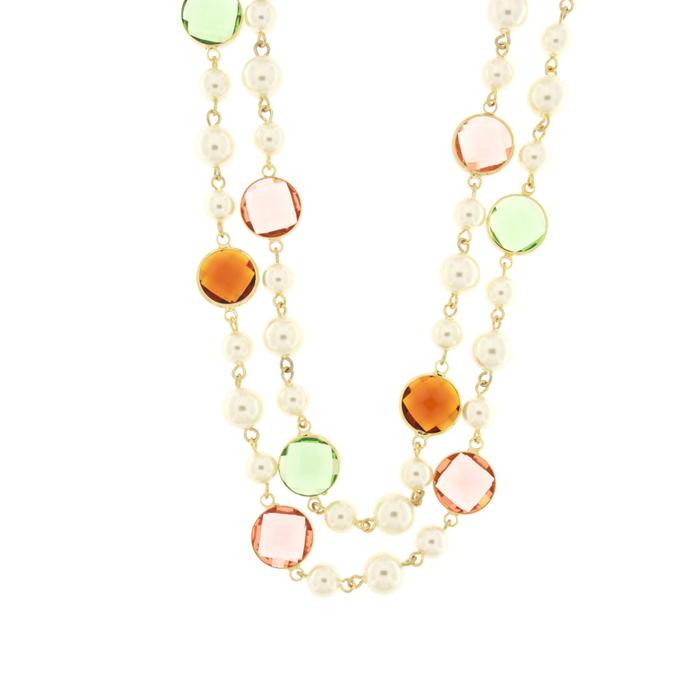 Collana in Metallo con perline e cristalli