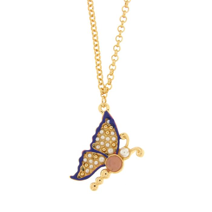 Collana in Metallo con farfalla blu