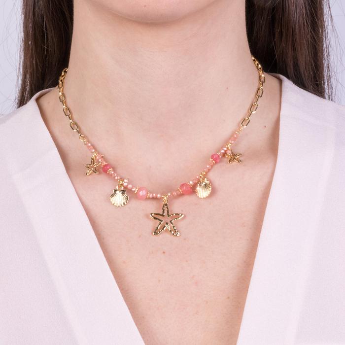 Collier en métal avec animaux marins