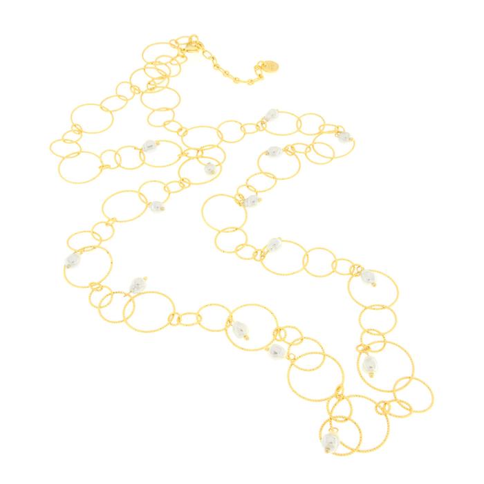 Collier cercle en métal avec perles