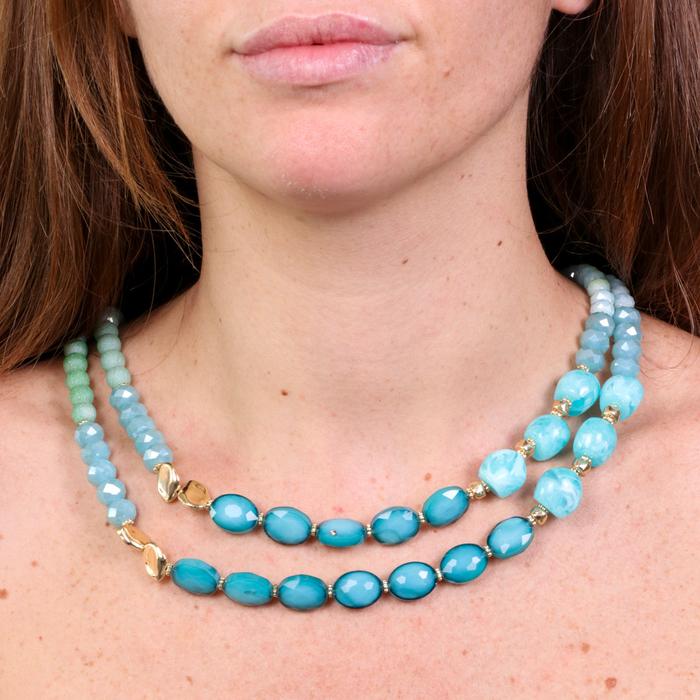 Collana in Metallo con pietre nelle sfumature del verde