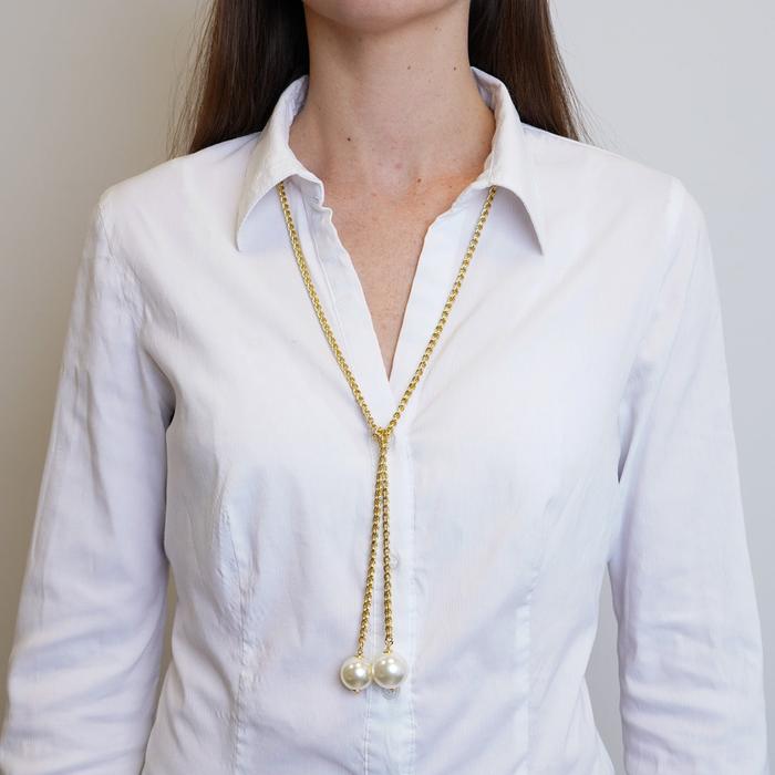 Collana in Metallo lunga con perle