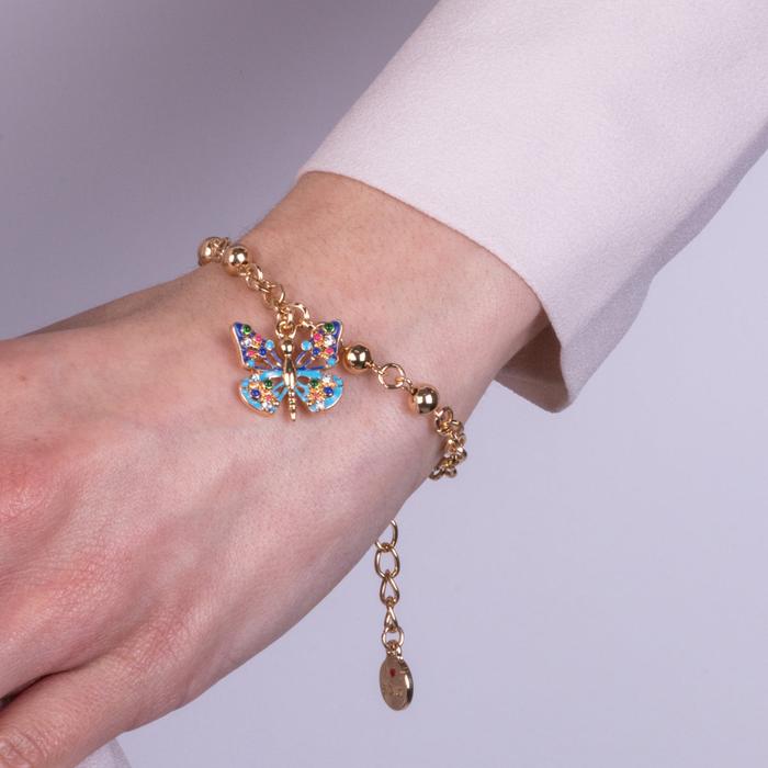 Metal Bracelet with Colorful Butterfly
