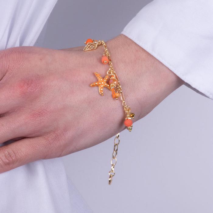 Metal Bracelet with Marine Animal Pendants