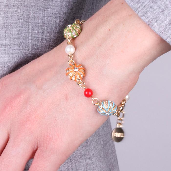Bracciale in Metallo con ricci colorati