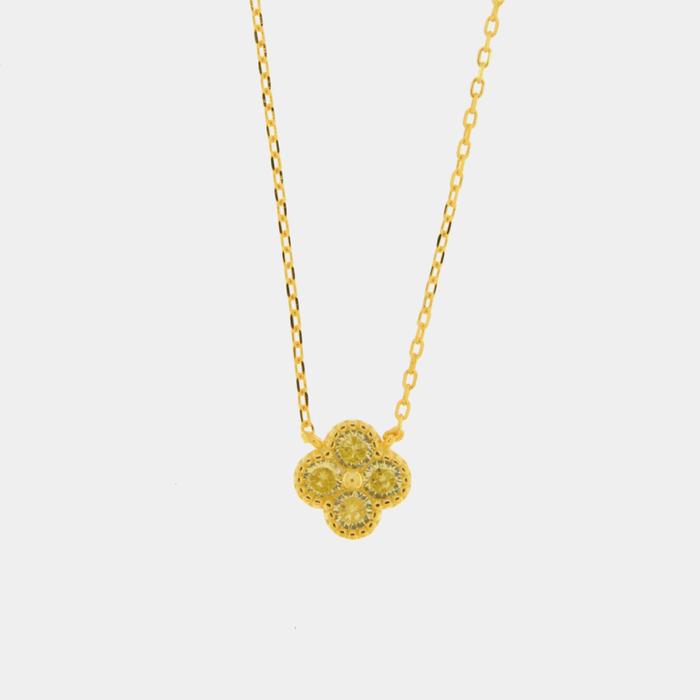 Collana in Argento 925 con fiore giallo
