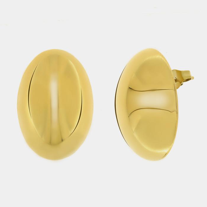 Boucles d'oreilles à tige ovales en acier