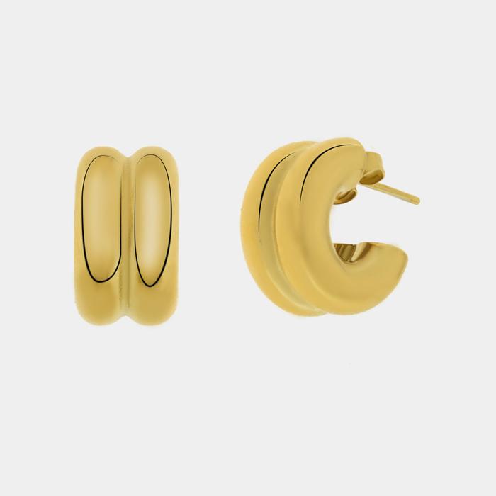 Boucles d'oreilles demi-cercle en acier avec courbure