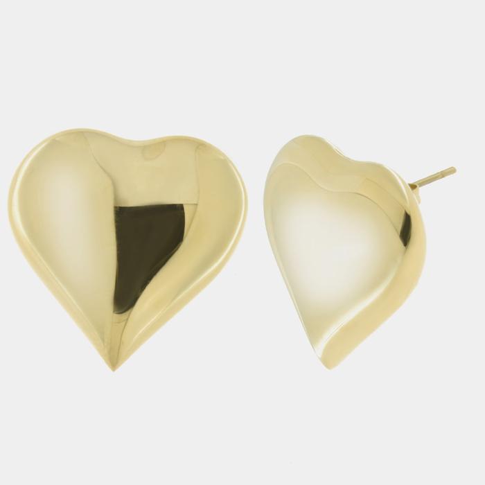 Boucles d'oreilles à tige en forme de cœur en acier