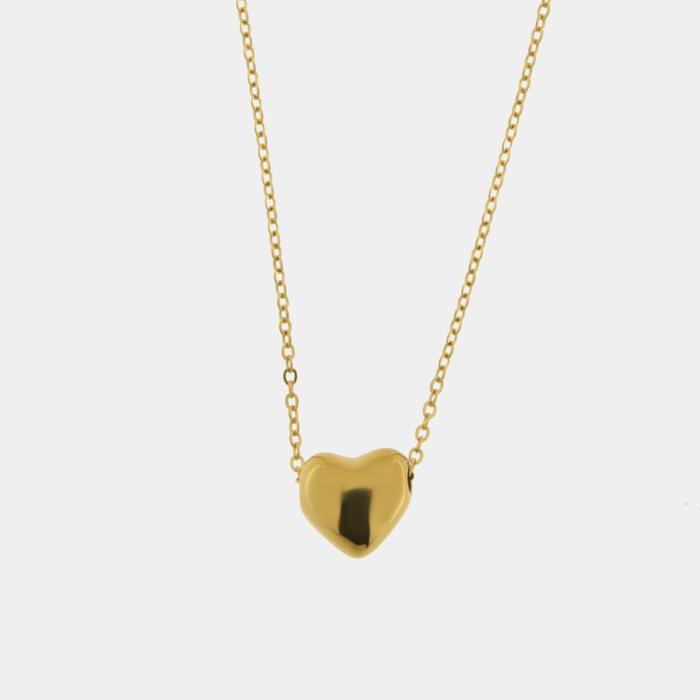 Collier en acier avec pendentif cœur