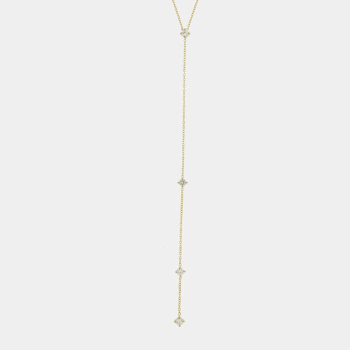Collana in Acciaio lunga con cristalli