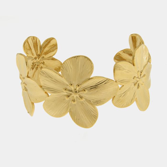 Bracelet en acier avec fleurs