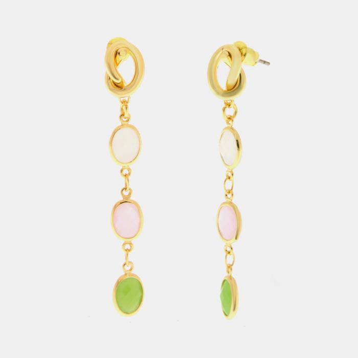 Orecchini in Metallo con cristalli colorati