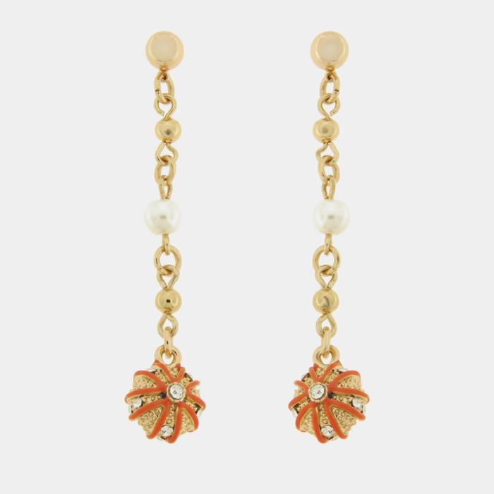 Orecchini in Metallo con ricci arancio