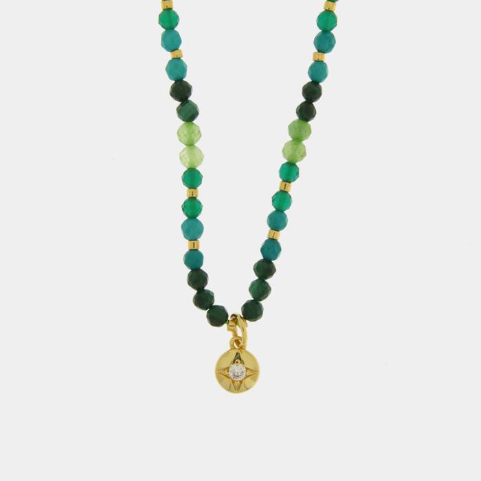 Collana in Metallo con pietre verdi