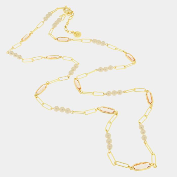 Collana in Metallo con perline e cristalli