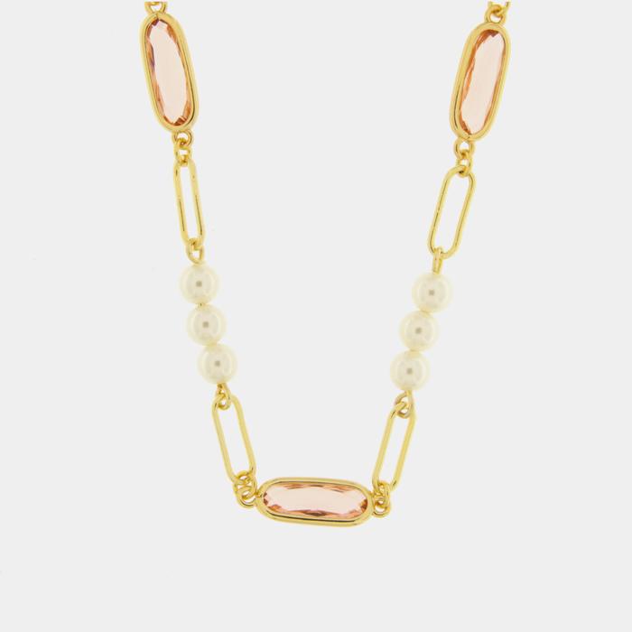 Collana in Metallo con perline e cristalli