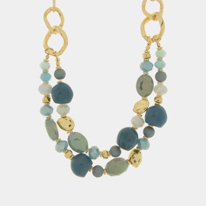 Collana in Metallo con pietre nelle sfumature del blu
