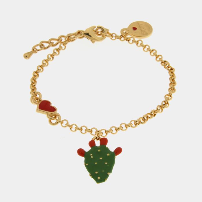 Bracelet en métal avec cactus