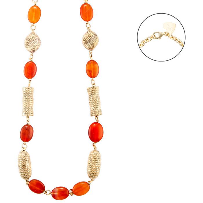 Collier en agate orange