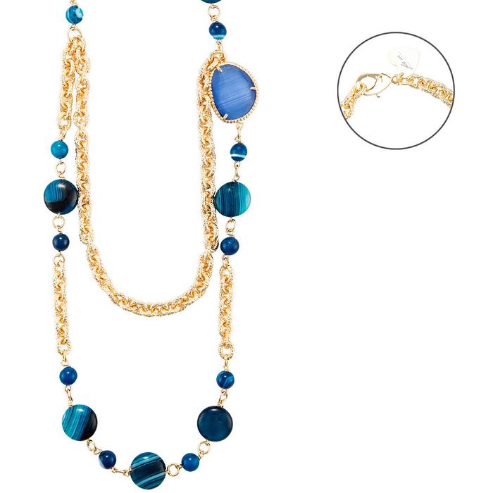 Collana agata blu