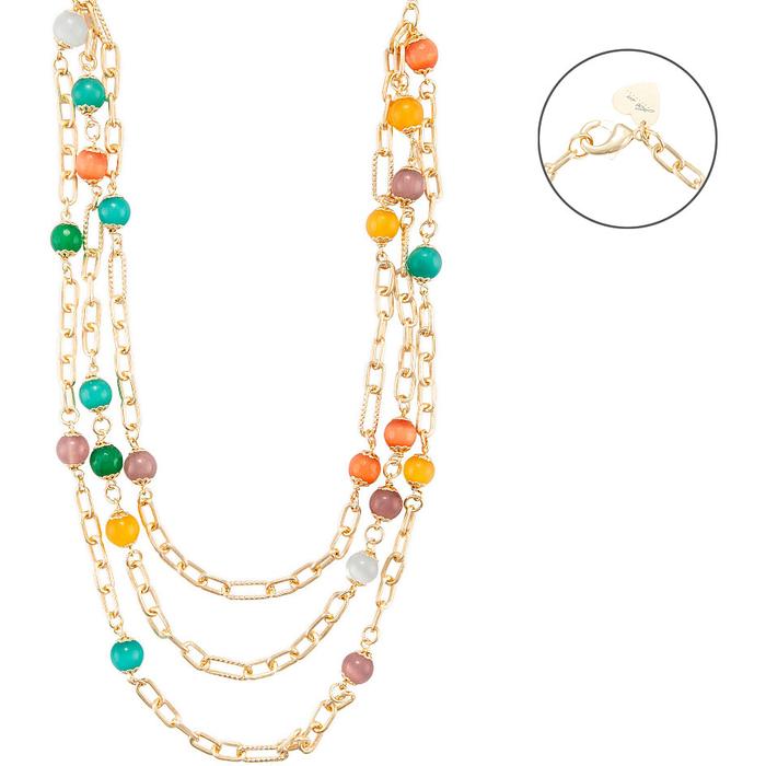 Collier œil de chat multicolore